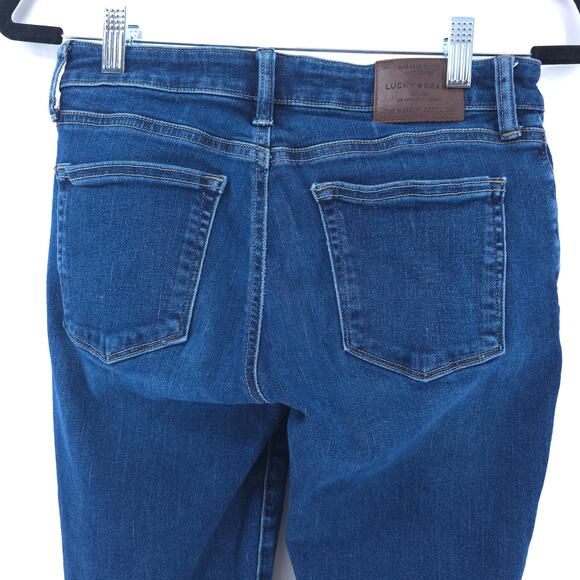 Lucky Brand Mid Rise Lolita Skinny Jeans Dark Wash 5 Pocket Whiskering 26 - Picture 12 of 14